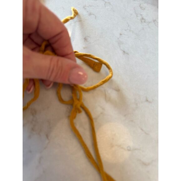 Free People 100 Degree Mini Dress Yellow Marigold Sz Sm Boho Flowy Summer Dress - Picture 11 of 11